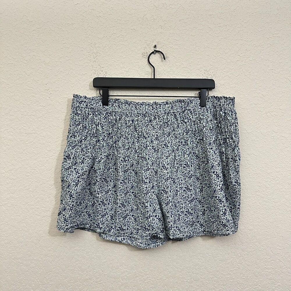 MADEWELL Smocked Pull-On Shorts Florentine Floral High Rise Cotton